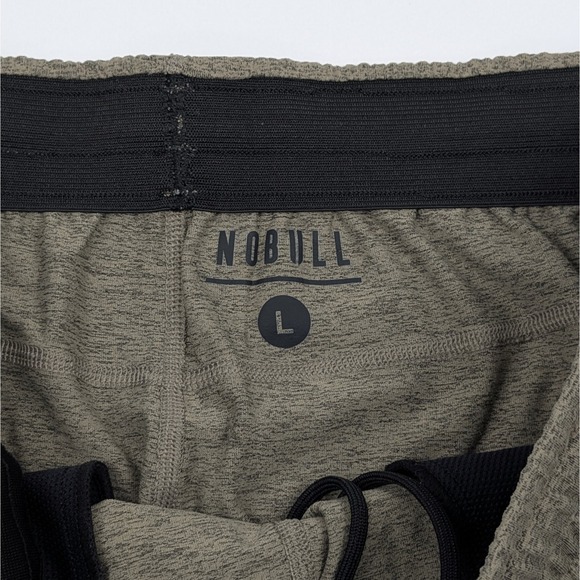 NOBULL Lightweight Knit Shorts Mens Large Heather Brown Workout Lifting Active - Picture 2 of 9